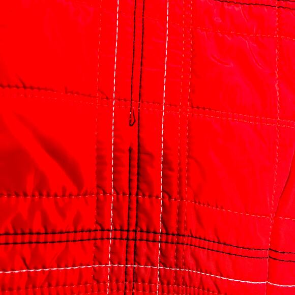 Post Card Quilted Ski Jacket Full Zip Plaid Red Mock Neck - 6 - Picture 10 of 10